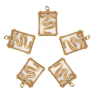 5Pcs Brass Micro Pave Clear Cubic Zirconia Pendants KK-SZ0005-04-1