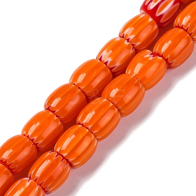 Handmade Lampwork Chevron Beads Strands LAMP-K041-01B-18-1