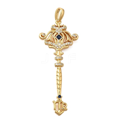 Brass Micro Pave Cubic Zirconia Big Pendants X1-KK-B147-04G-04-1