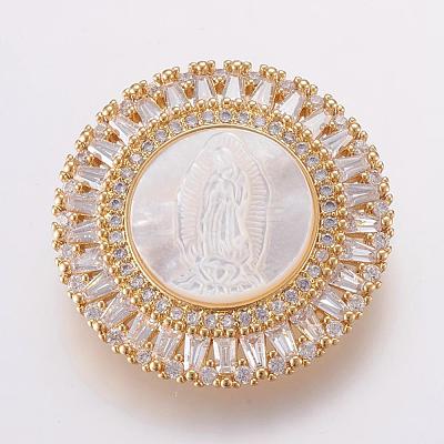 Brass Micro Pave Cubic Zirconia Pendants ZIRC-G105-05G-1
