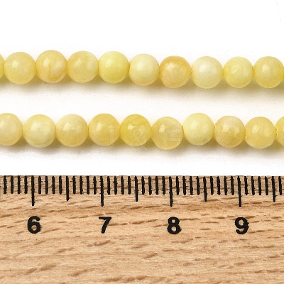 Natural Yellow Jade Beadd Strands X-G-A274-A01-4mm-1
