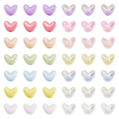 112Pcs 14 Styles UV Plating Transparent and Opaque Acrylic Beads MACR-TA0002-32-1