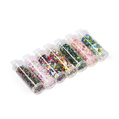 7 Bottles DIY Glass Seed Beads Sets DIY-N006-01A-1