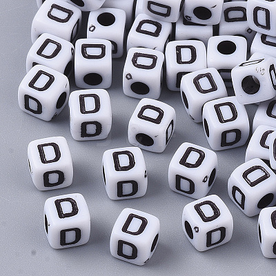 White Opaque Acrylic Beads X-MACR-R869-02D-1