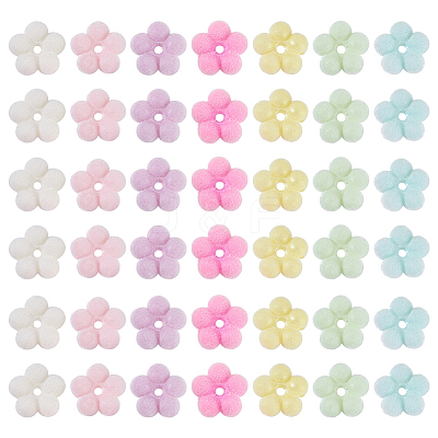 60Pcs Flocking Opaque Acrylic Beads FIND-GA0008-13-1