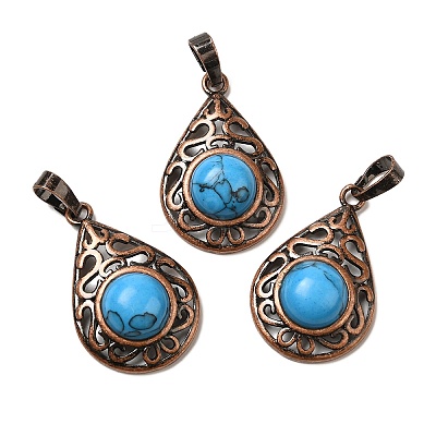 Synthetic Turquoise Pendants G-H065-02R-10-1