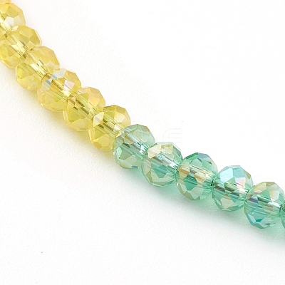 Rainbow Personalized Electroplate Glass Beaded Necklaces NJEW-JN03410-02-1
