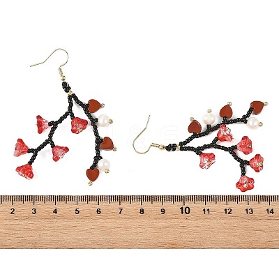 Glass Seed Bead Dangle Earrings EJEW-MZ00770-01-1