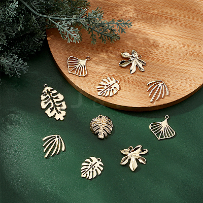 36Pcs 6 Style Baking Paint Alloy Pendants FIND-SC0002-32-1