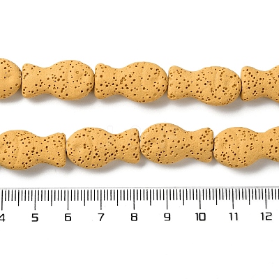 Fish Dyed Natural Lava Rock Beads Strands G-O126-01A-08-1