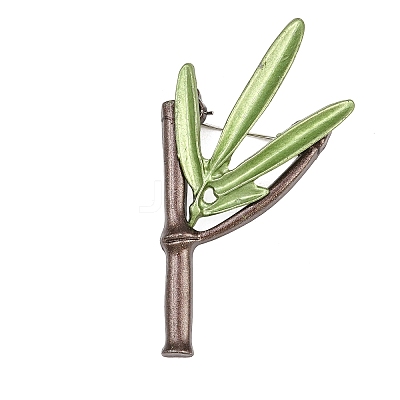 Electroplate Bamboo Shape Alloy Lapel Pins for Backpack Clothes JEWB-B037-01F-1