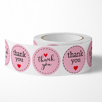 Thank You Flat Round Self Adhesive Paper Stickers Roll PW-WG64771-01-1