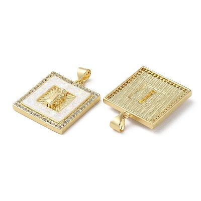 Brass Micro Pave Cubic Zirconia Pendants KK-D057-09G-1