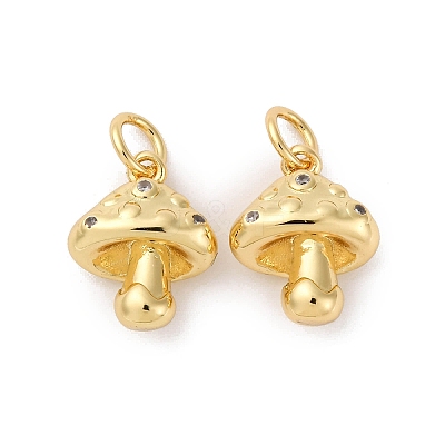 Brass Pave Cubic Zirconia Charms KK-Q098-24G-1