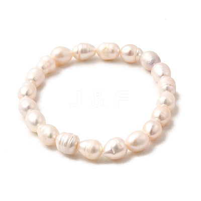 Natural Cultured Freshwater Pearl Beads Stretch Bracelets for Women BJEW-JB12302-1