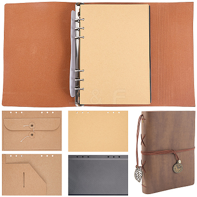Rectangle Imitation Leather with Alloy Scrapbook DIY Binder Photo Album AJEW-WH20006-475A-1