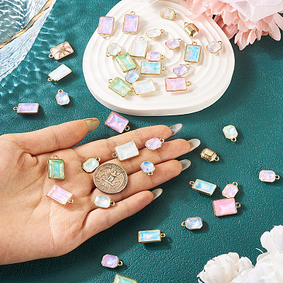 40Pcs 10 Styles Glass Charms GLAA-TA0003-63-1