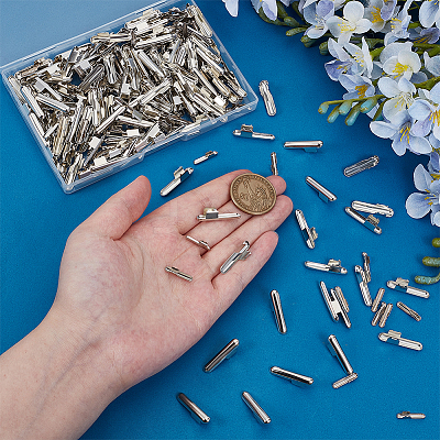 300Pcs 2 Styles Iron Folding Crimp Ends FIND-ME0002-97-1