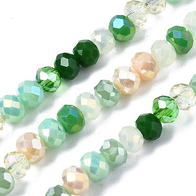 Electroplate Glass Beads Strands X-EGLA-T020-12B-1