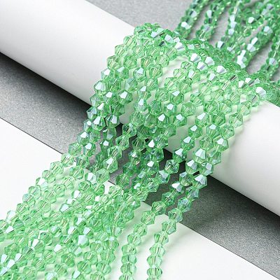 Transparent Electroplate Glass Beads Strands EGLA-A039-T4mm-A24-1