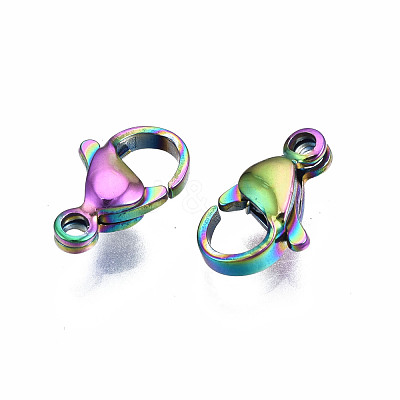 Ion Plating(IP) 304 Stainless Steel Lobster Claw Clasps STAS-S119-004A-1