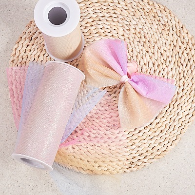 Polyester Deco Mesh Ribbons OCOR-WH0020-02A-1