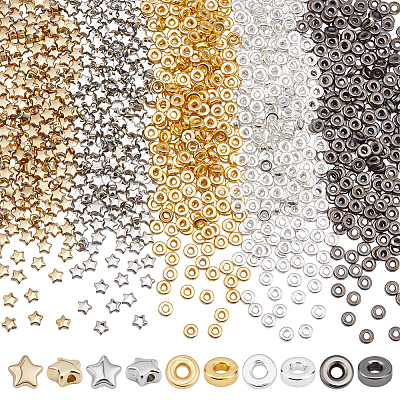 500Pcs 2 Colors CCB Plastic Beads CCB-ME0001-07-1