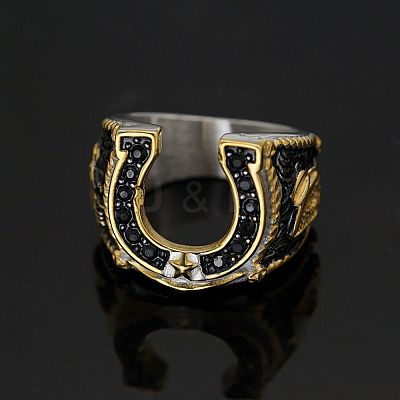304 Stainless Steel Micro Pave Cubic Zirconia Finger Rings FS-WG5ACE0-04-1