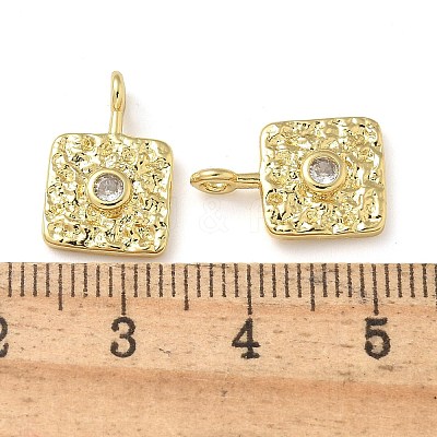 Rack Plating Brass Cubic Zirconia Pendants X-KK-K392-05G-1