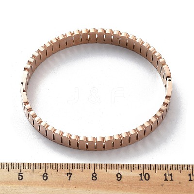 Ion Plating(IP) 304 Stainless Steel Hinged Bangles for Women BJEW-A011-18RG-1