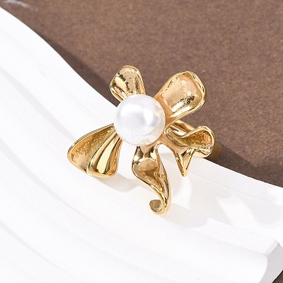 Opaque Acrylic Imitation Pearl Finger Rings RJEW-P177-03A-G-1