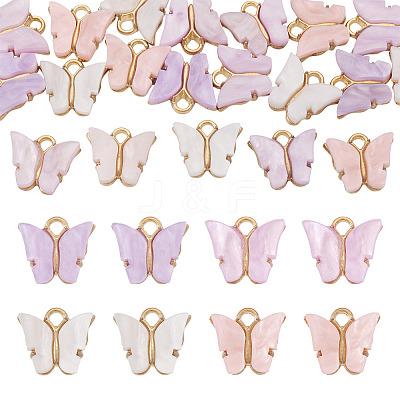 20Pcs 4 Colors Acrylic Charms MACR-TA0002-55B-1
