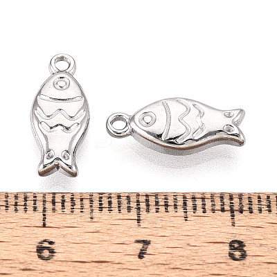 304 Stainless Steel Fish Charms X-STAS-T069-06P-1