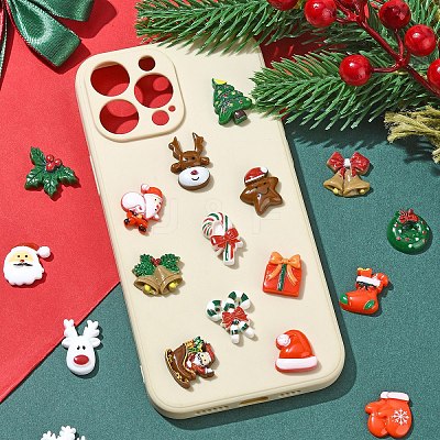 40Pcs 20 Styles Christmas Opaque Resin Decoden Cabochons RESI-YW0001-83-1