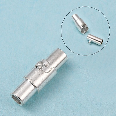 Brass Locking Tube Magnetic Clasps LS-X-MC079-S-1