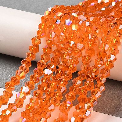 Transparent Electroplate Glass Beads Strands EGLA-A039-T6mm-B11-1