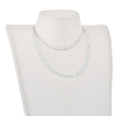 Natural Aquamarine Beaded Necklaces NJEW-JN02990-01-1