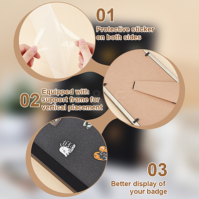 Wood & Plastic Rectangle Photo Frame Stand DJEW-WH0072-13A-01-1