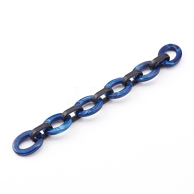 Imitation Gemstone Style & Opaque Spray Painted Acrylic Cable Chains AJEW-JB00910-05-1
