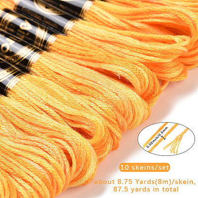 10 Skeins 6-Ply Polyester Embroidery Floss OCOR-CY0004-38G-1
