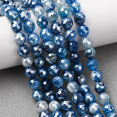 Natural Banded Agate Beads Strands G-B191-A02-6mm-1