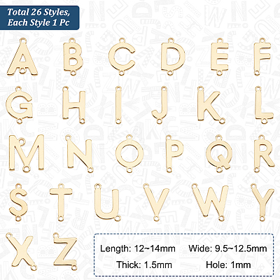 26Pcs 26 Styles Brass Connector Charms KK-PH0005-45-1