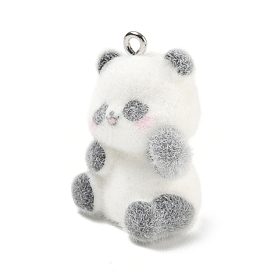 Flocky Opaque Resin Pendants RE-CBAC51B-05C-P-1