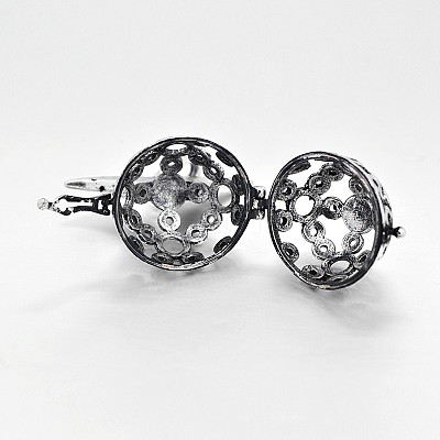 Brass Hollow Cage Pendants KK-J189-08AS-1
