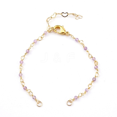 Natural Mixed Stone Handmade Beaded Chains Bracelet Making AJEW-JB00907-1