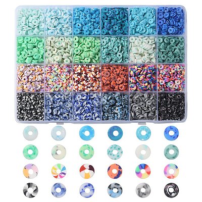3960Pcs 24 Style Handmade Polymer Clay Beads CLAY-YW0001-77-1