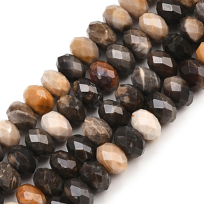 Natural Black Agate Beads Strands G-C259-A38-5x8mm-1
