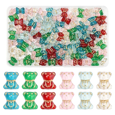 110Pcs 6 Colors Transparent Acrylic Beads MACR-FS0002-06-1