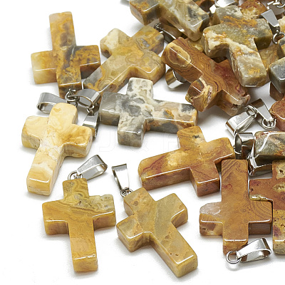 Natural Crazy Agate Pendants G-T080-06-1