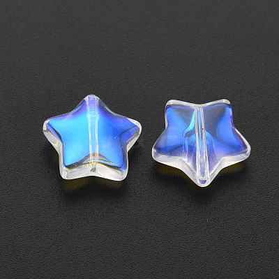 Electroplate Transparent Glass Beads X-GLAA-T022-25-B01-1